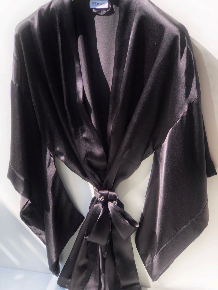 *PRE ORDER* Black Silk Kimono - SILKARMOUR