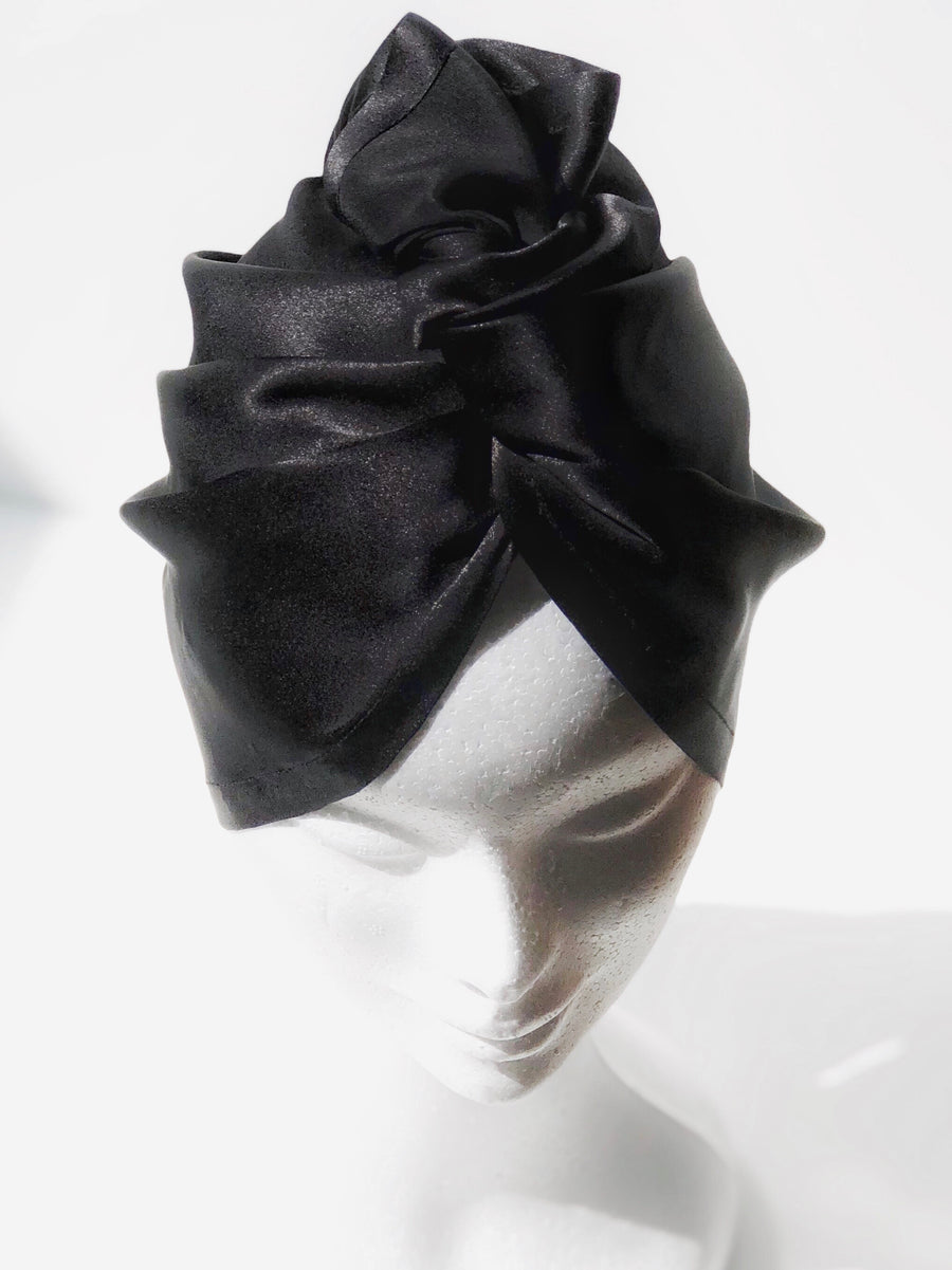 Black Silk Turban - SILKCROWN