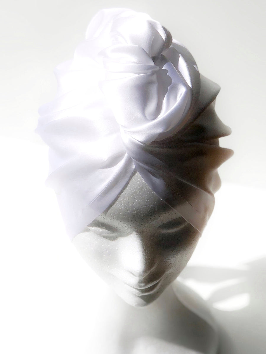 White Silk Turban - SILKCROWN